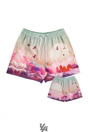 Short YoungLA The Block Party Shorts Hombre Sedona Sunrise | 85QSDHOUZ