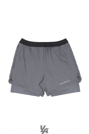 Short YoungLA Trilogy Compression Shorts Hombre Gris Oscuro | 18MVSZXNR