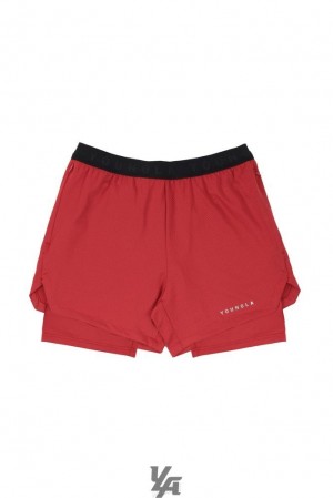 Short YoungLA Trilogy Compression Shorts Hombre Rojas Oscuro | 01FQUSMYX