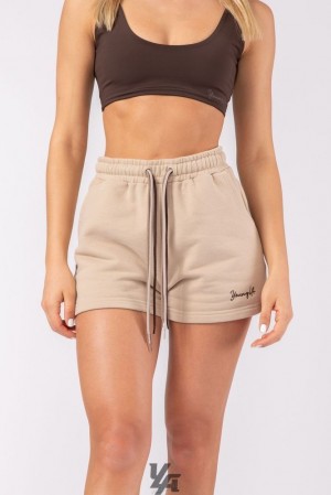 Short YoungLA Triple String Shorts Mujer Gris Claro Marrones | 43JUCXTSB