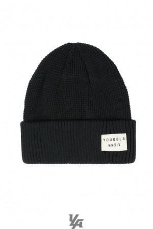 Sombreros YoungLA Cuffed Beanies Hombre Negras | 38EZOVBLD