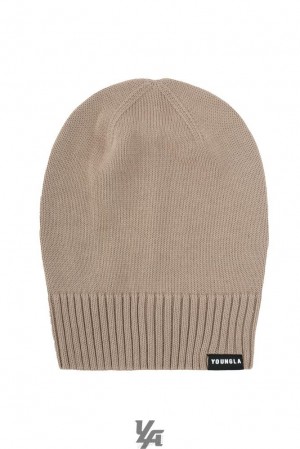 Sombreros YoungLA Essential Beanies Hombre Marrones | 89BXIVHWC