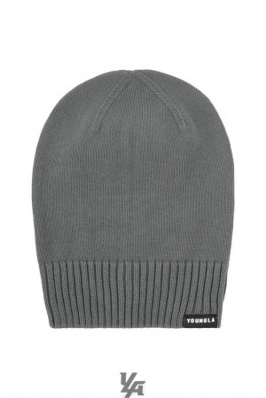 Sombreros YoungLA Essential Beanies Hombre Gris Oscuro | 78YNURQSE