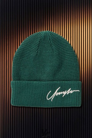 Sombreros YoungLA Signature Beanies Hombre Turquesa Oscuro | 03YVDKOHT