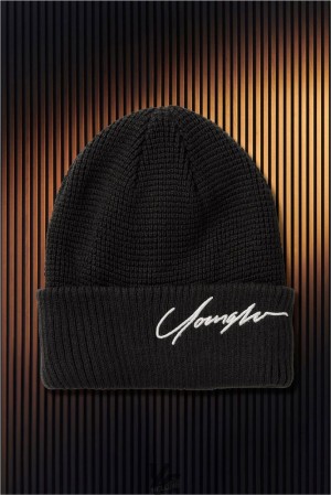 Sombreros YoungLA Signature Beanies Hombre Negras | 58THVXNFA