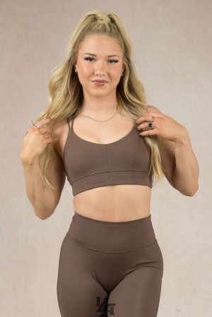 Sujetador Deportivo YoungLA Asana Sports Bra Mujer Chocolate | 98AVQYLEK