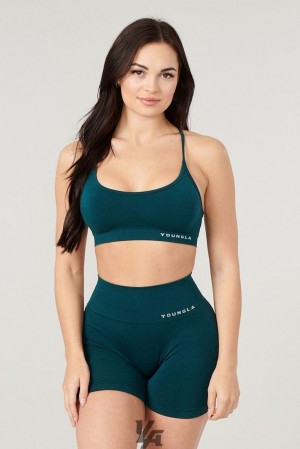 Sujetador Deportivo YoungLA Core Seamless Scoop Neck Bra Mujer Turquesa | 20MVSYPFD