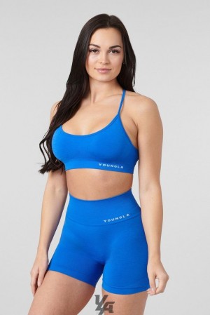 Sujetador Deportivo YoungLA Core Seamless Scoop Neck Bra Mujer Azules | 10MAHNXBF