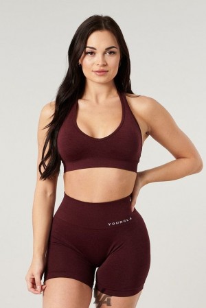 Sujetador Deportivo YoungLA Core Seamless Halter Sports Bra Mujer Burdeos | 04GOENTDM