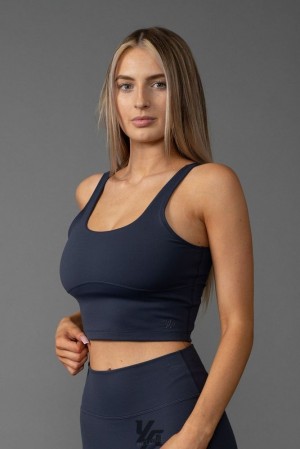 Sujetador Deportivo YoungLA Level-up Sports Bra Mujer Azules | 73QAMSRHK