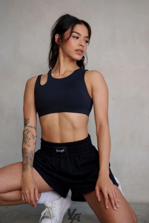 Sujetador Deportivo YoungLA Powerpuff Sports Bra Mujer Negras | 76PINVSJR