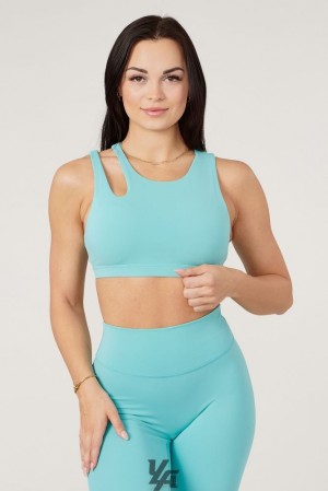 Sujetador Deportivo YoungLA Powerpuff Sports Bra Mujer Turquesa Claro Azules | 71OQFCUAX