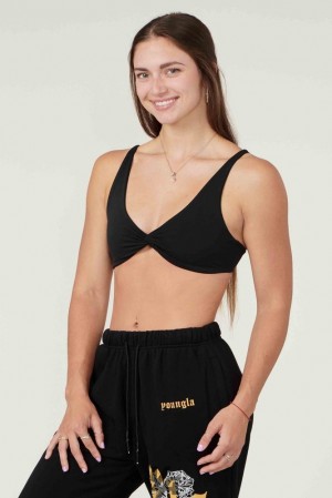 Sujetador Deportivo YoungLA Spiral Sports Bra Mujer Negras | 28YWUTRGQ