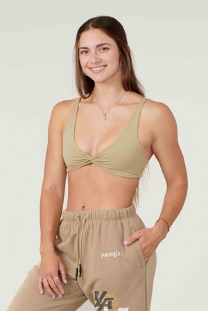 Sujetador Deportivo YoungLA Spiral Sports Bra Mujer Verde Oliva | 03MDHZOVW
