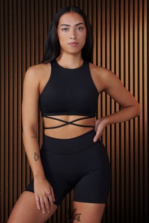 Sujetador Deportivo YoungLA Urban Wrap Bra Mujer Raven | 23TNACHLZ