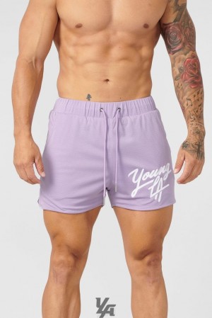 Tees YoungLA Shorts August 8th Hombre Lavanda | 63YHUQEPG