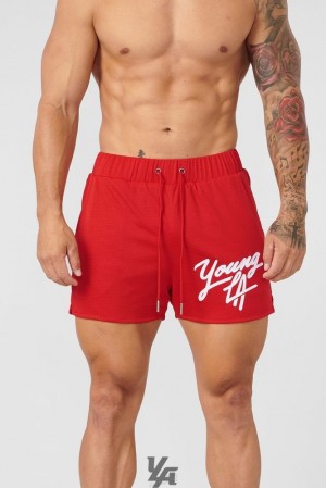 Tees YoungLA Shorts August 8th Hombre Rojas | 93PCMDGIY