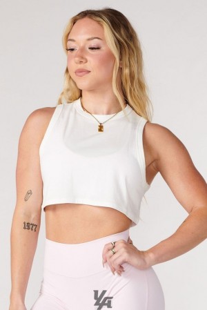 Tops YoungLA Cloud Modal Tank Mujer Coconut Milk | 76URGHNPA