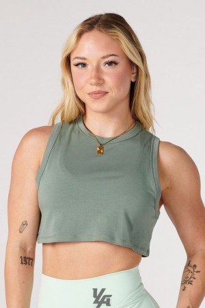 Tops YoungLA Cloud Modal Tank Mujer Verde Oliva Verde | 51MAWSBFC