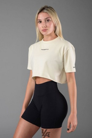 Tops YoungLA Established Cropped T-shirt Mujer Cold Foam | 70WOBQIFE