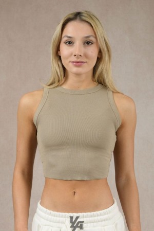 Tops YoungLA Flexrib Tank Top Mujer Roasted Almond | 93KQAYOCE