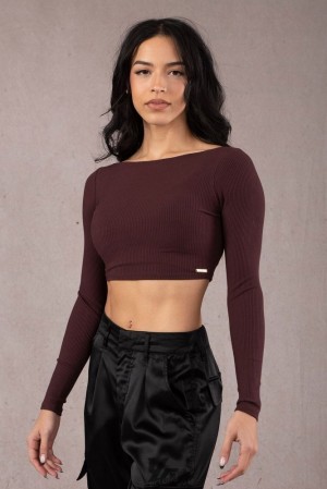 Tops YoungLA Grace Cropped Top Mujer Burdeos | 86UFAYESR
