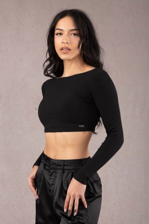 Tops YoungLA Grace Cropped Top Mujer Negras | 81BLWIKOU