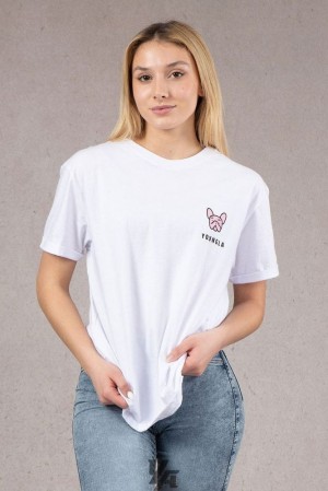 Tops YoungLA Iggy Oversized Tee Mujer Blancas | 65BJXARYS