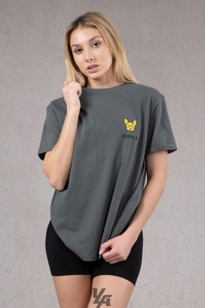 Tops YoungLA Iggy Oversized Tee Mujer Verde Azules | 21BEZLDMH