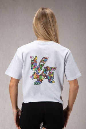 Tops YoungLA Trippy Oversized Tee Mujer Blancas | 82JXNBRGT