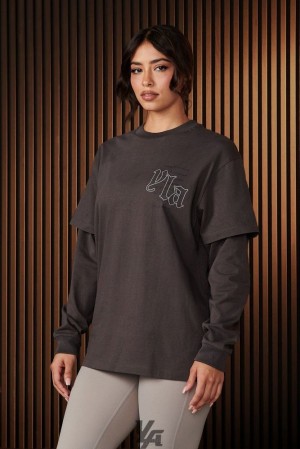 Tops YoungLA Urban Layer Tee Mujer Eclipse | 92HMZESTC