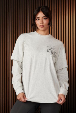 Tops YoungLA Urban Layer Tee Mujer Marble | 36HOMKLZN