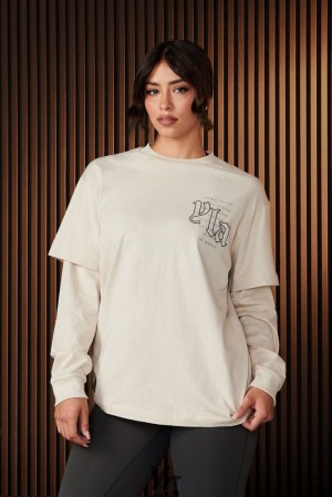 Tops YoungLA Urban Layer Tee Mujer Rain Cloud | 59YZJRVPM